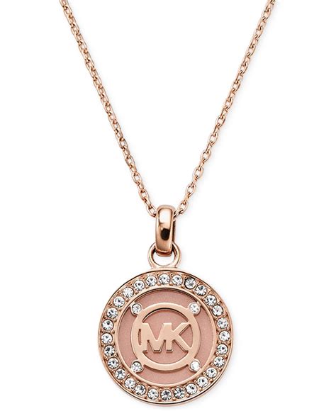 michael kors necklace rose gold blush pendant|More.